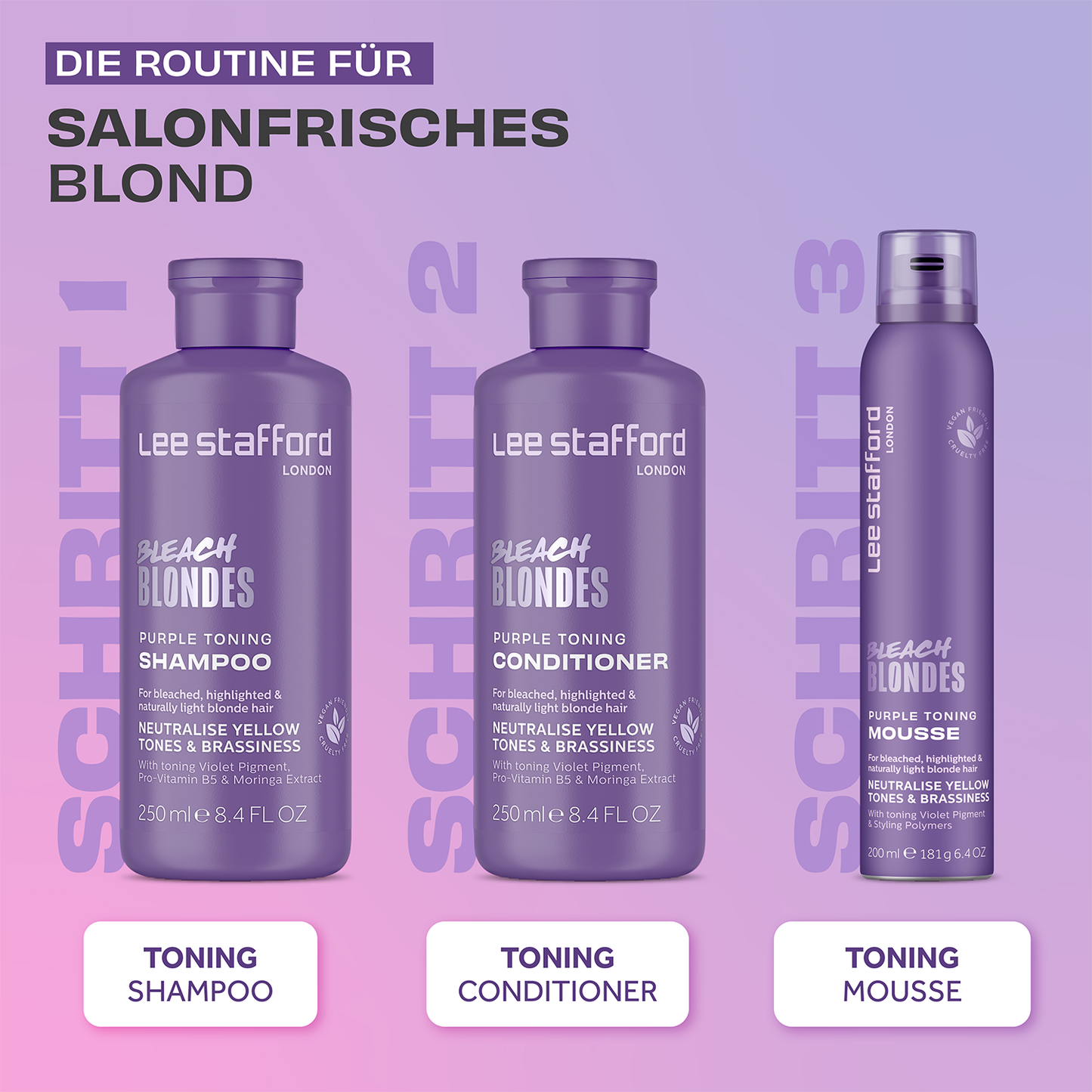 Bleach Blondes Purple Toning Schaumfestiger